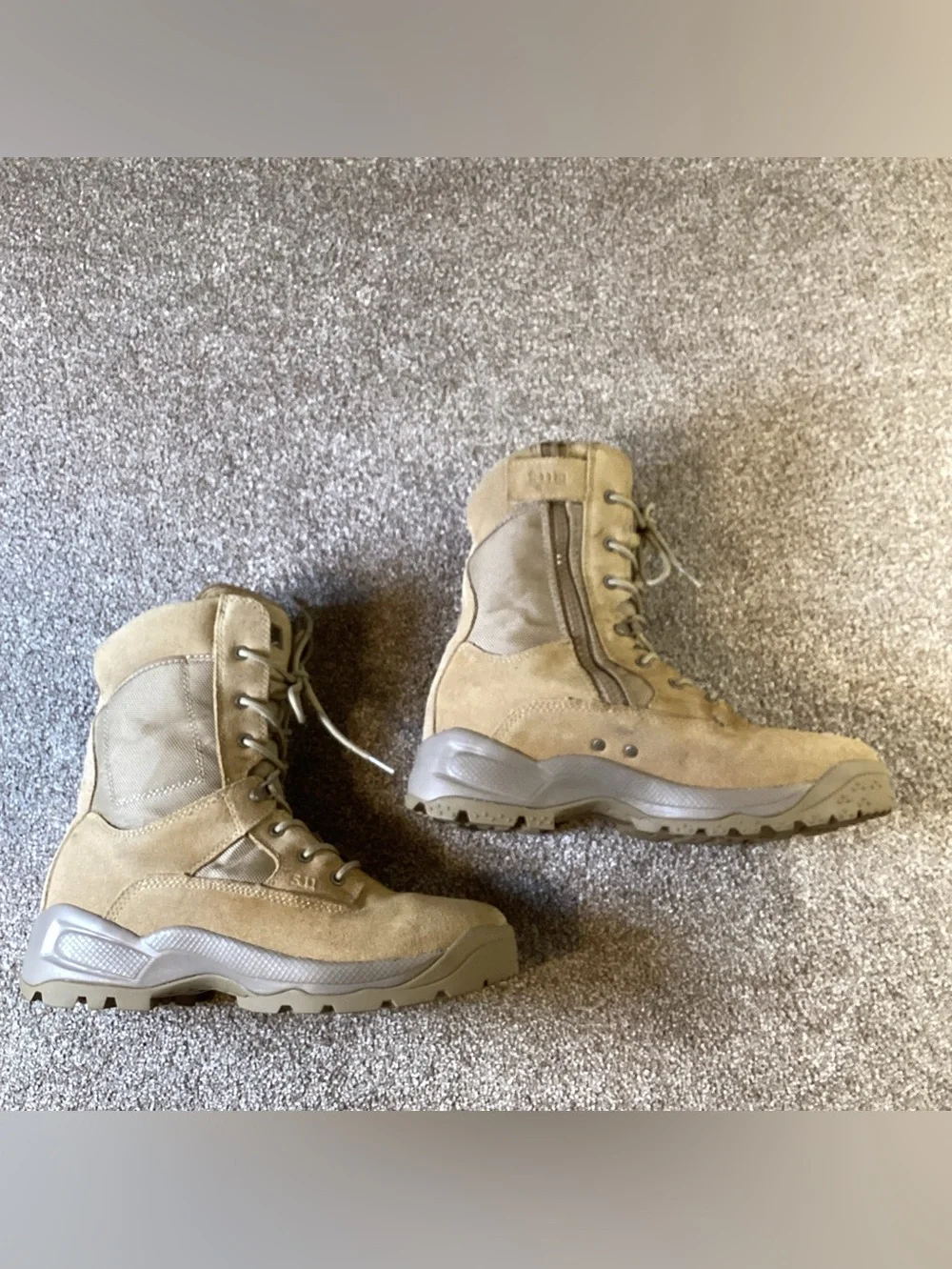 5.11 Tactical ATAC 2.0 8” Tan Suede Combat Boots Side Zip